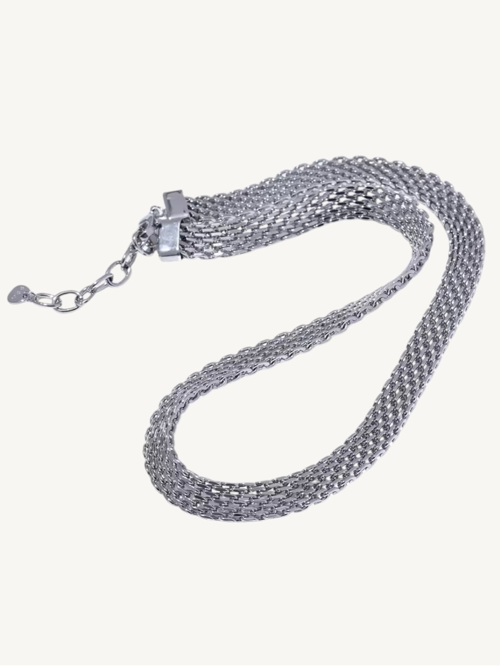 Wide Woven Chain Necklace 18K Gold or Platinum PVD Stainless Steel